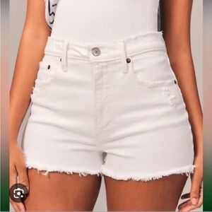 White Abercrombie curve love shorts